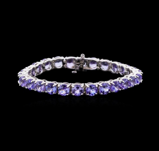 27.02 ctw Tanzanite Bracelet - 14KT White Gold