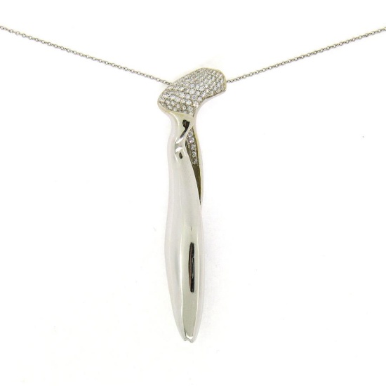 Tiffany & Co. Frank Gehry 16" 18k White Gold Orchid Diamond Pendant Necklace