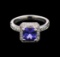 1.75 ctw Tanzanite and Diamond Ring - 14KT White Gold