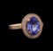 14KT Rose Gold 3.37 ctw Tanzanite and Diamond Ring