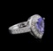 14KT White Gold 1.63 ctw Tanzanite and Diamond Ring