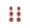 15.25 ctw Ruby and Diamond Earrings - 14KT Yellow Gold