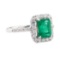 1.90 ctw Emerald and Diamond Ring - Platinum