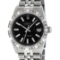 Rolex Mens Stainless Steel 36MM Black Index Pyramid Diamond Datejust Wristwatch