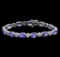 16.02 ctw Tanzanite and Diamond Bracelet - 14KT White Gold