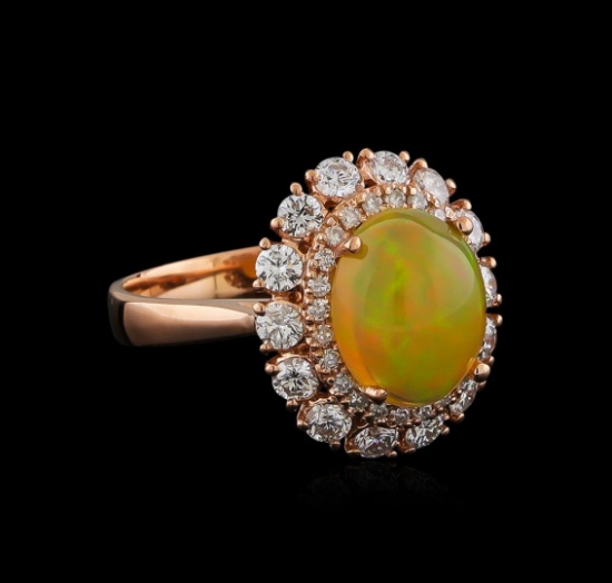 2.27 ctw Opal and Diamond Ring - 14KT Rose Gold