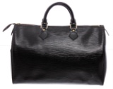 Louis Vuitton Black Epi Leather Speedy 35 Bag