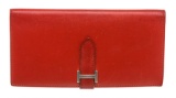 Hermes Red Box Leather Bearn Wallet