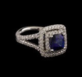 14KT White Gold 2.72 ctw Sapphire and Diamond Ring