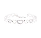0.25 ctw Diamond Heart Motif Bangle Bracelet - 14KT White Gold