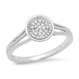 14K White Gold 0.08CTW Diamond Ring, (I1-I2/G-H)