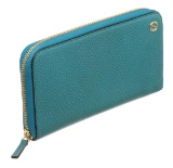 Gucci Blue Leather Zip-Around Wallet