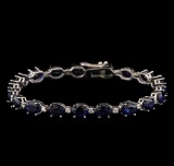 14KT White Gold 16.95 ctw Sapphire and Diamond Bracelet