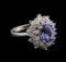 14KT White Gold 2.03 ctw Tanzanite and Diamond Ring