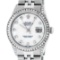 Rolex Mens Stainless Steel MOP Diamond Lugs 36MM Datejust Wristwatch