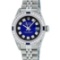 Rolex Ladies Stainless Steel  Blue Vignette Diamond Lugs & Sapphire Datejust Wri