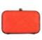 Coral Tufted Evening Clutch