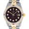 Rolex Mens 2 Tone 14K Maroon & Ruby Channel Set Diamond Datejust Wristwatch