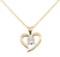 0.40 ctw Diamond Heart Shaped Pendant with Chain - 14KT Yellow Gold