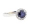 1.73 ctw Sapphire and Diamond Ring - 14KT White Gold