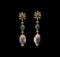 36.43 Morganite, Periodot, and Diamond Earrings - 18KT Rose Gold
