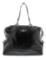 Celine Black Distressed Patent Leather Shoulder Handbag