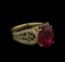 4.35 ctw Ruby and Diamond Ring - 14KT Yellow Gold