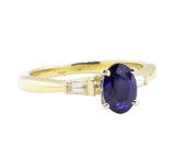1.22 ctw Sapphire and Diamond Ring - 14KT Yellow Gold