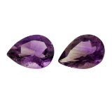 14.63 ctw. Natural Pear Cut Amethyst Parcel of Two