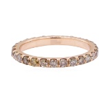 1.00 ctw Chocolate Diamond Eternity Ring - 14KT Rose Gold