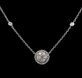 0.74 ctw Diamond Necklace - 14KT White Gold