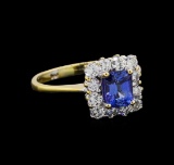 1.00 ctw Sapphire and Diamond Ring - 14KT White Gold
