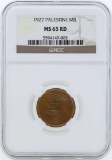 1927 Palestine Mil Coin NGC MS65RD