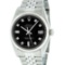 Rolex Mens Stainless Black Diamond 36MM Datejust Wristwatch