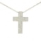 14K White Gold 0.51 ctw Micro Pave Diamond Cross Pendant w/ 18