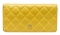 Chanel Yellow Quilted Leather Yen Wallet