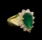 14KT Yellow Gold 2.48 ctw Emerald and Diamond Ring