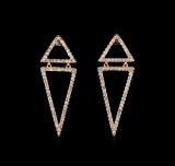 0.90 ctw Diamond Earrings - 14KT Rose Gold