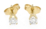 14k Yellow Gold 0.30 ctw G VS2 Round Brilliant Diamond Stud Earrings