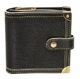 Louis Vuitton Black Suhali Leather Compact Zippy Wallet