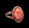 7.78 ctw Coral and Diamond Ring - 14KT Rose Gold