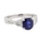 1.99 ctw Sapphire and Diamond Ring - Platinum