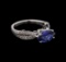 14KT White Gold 1.60 ctw Tanzanite and Diamond Ring