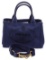 Prada Dark Blue Canvas Small Canapa Tote Bag