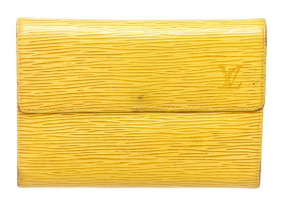 Louis Vuitton Yellow Epi Leather Compact Porte Tresor International Wallet