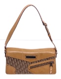 Christian Dior Vintage Brown Diorissimo Canvas Leather Shoulder Bag