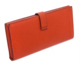 Hermes Orange Epsom Leather Bearn Wallet