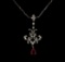 0.94 ctw Ruby and Diamond Necklace - 18KT Rose Gold