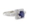2.09 ctw Sapphire and Diamond Ring - 18KT White Gold
