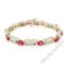 14kt White and Yellow Gold 10.60 ctw Pink Tourmaline and Diamond Statement Brace